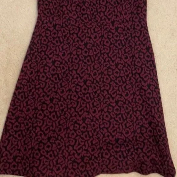 LOFT Red/Burgandy Leopard Animal Print Sleeveless Dress - Picture 10 of 10